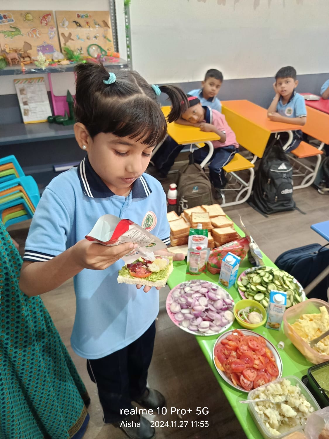 Sandwich Making by UKG Students.